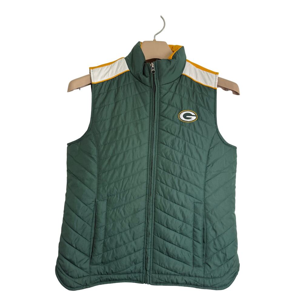 Green Bay Packers Women’ s SMALL Vest NFL Team Apparel Green Yellow Logo